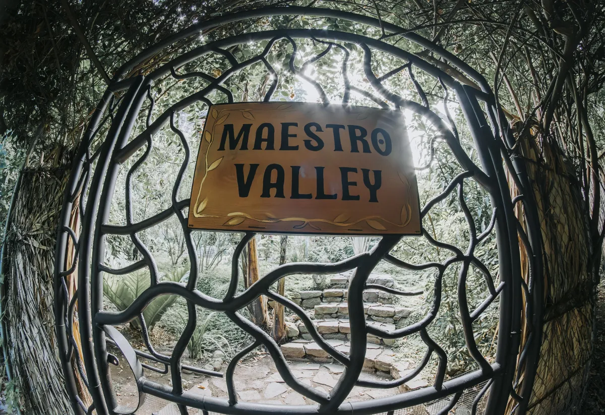 Maestro Valley sign and entrance